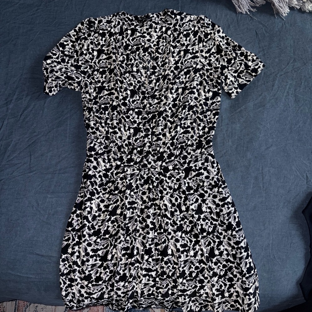 Madewell Black and White Floral Mini Dress